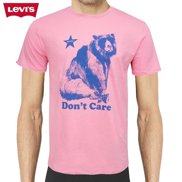 Levis Men's Short Sleeve Don't Care Bear Graphic Print Crew Neck T Shirt - BlackFridayBuys