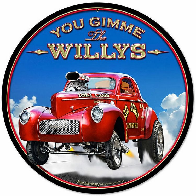 Car - Round Shape Tin Signs/Wooden Signs - 30*30CM