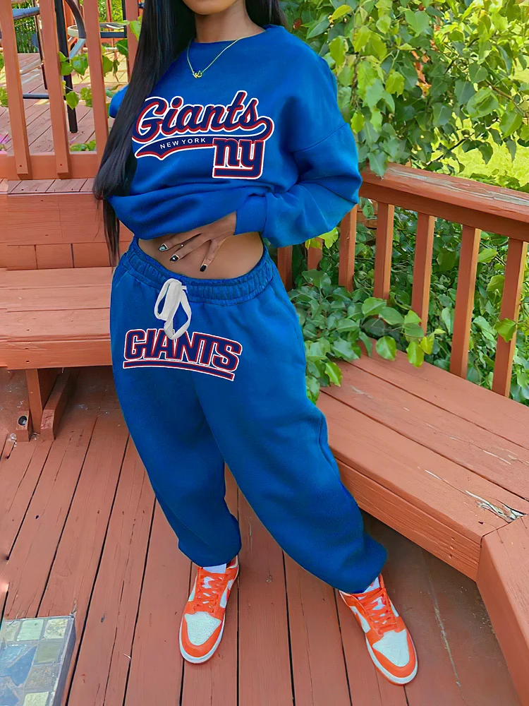 New York Giants Sports Sweatshirt Two-Piece Suit