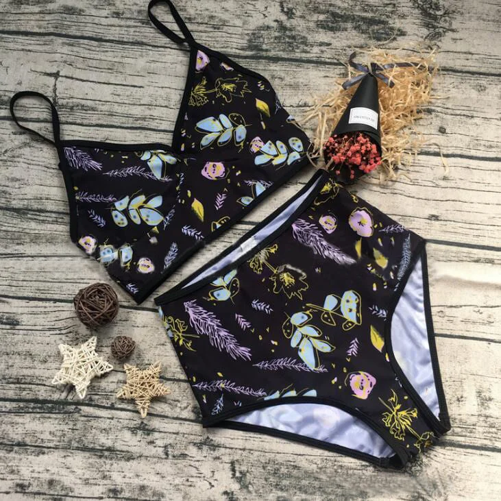 Pastoral Style Floral Print One Piece Swimsuit