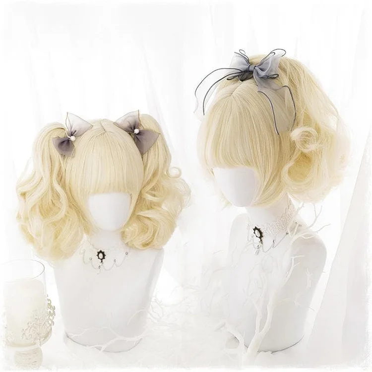 Lolita Cream Yellow Ponytail Wig SP15723