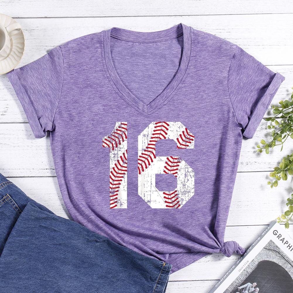 baseball V-neck T Shirt-Guru-buzz