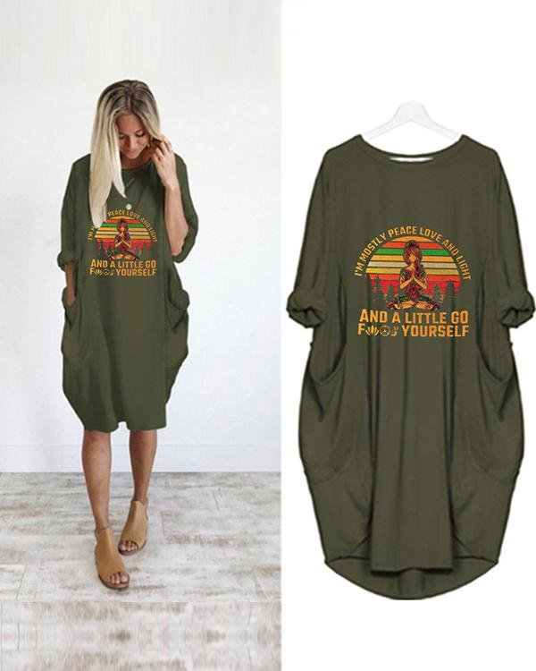 Printed Loose Casual Irregular Plus Size Dress - Chicaggo