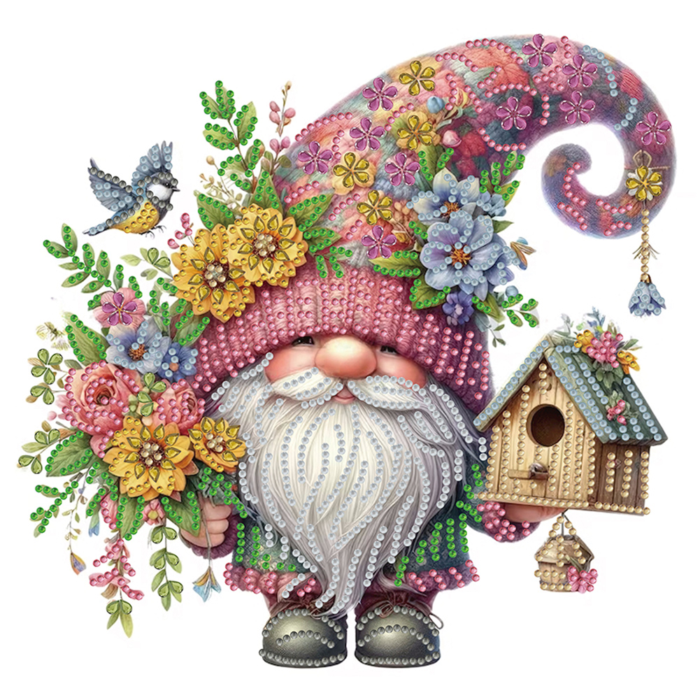 Flower Gnome Cm Canvas Special Drill Diamond Painting