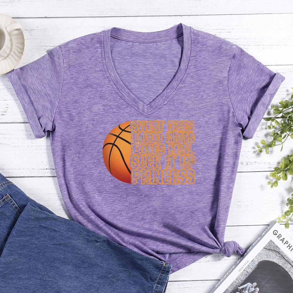 Basketball Ain't For Wimps Fitted V-neck T Shirt-Guru-buzz