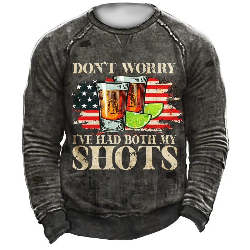 Don't Worry I've Had Both My Shots Men's Retro Tactical Casual Sweatshirt / [viawink] /