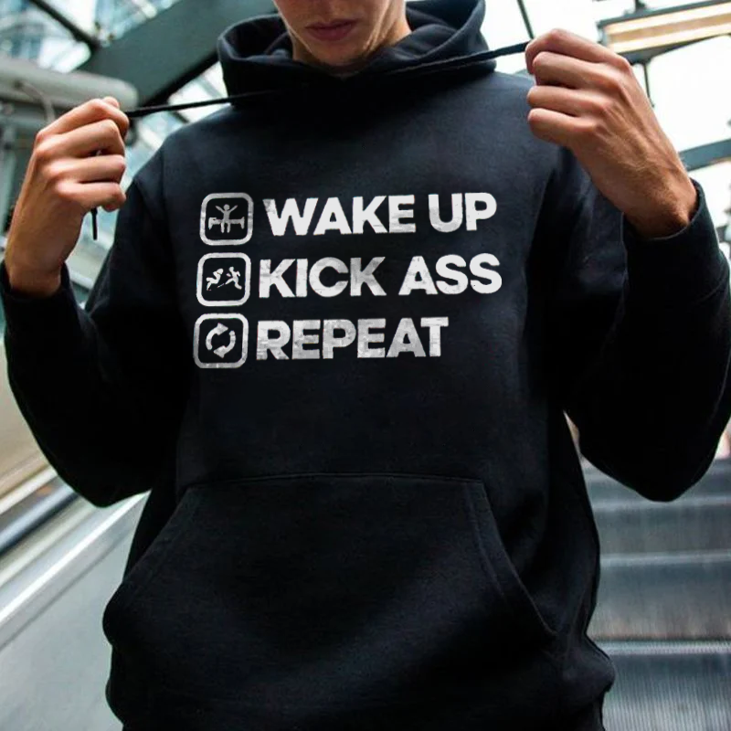 Wake Up Printed Men's Hoodie - Devcarry