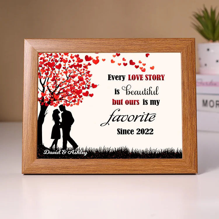 Personalized Couple Photo Frame Custom 2 Names & Date Frame Anniversary Gift For Him/Her -  Every Love Story is Beautiful, But Ours Is My Favorite