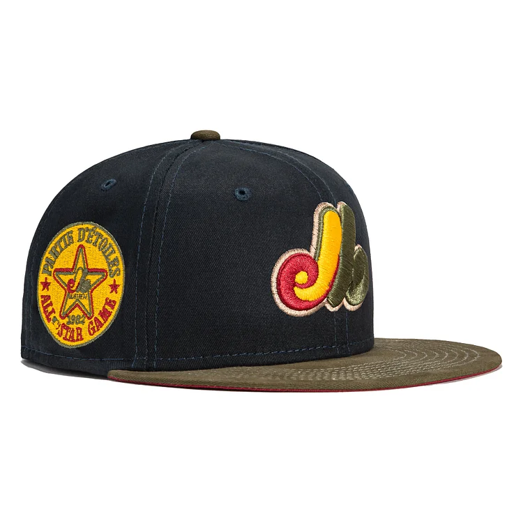 New Era 59Fifty Fall Tones Montreal Expos 1982 All Star Game Patch Hat - Navy, Olive QueenFunky