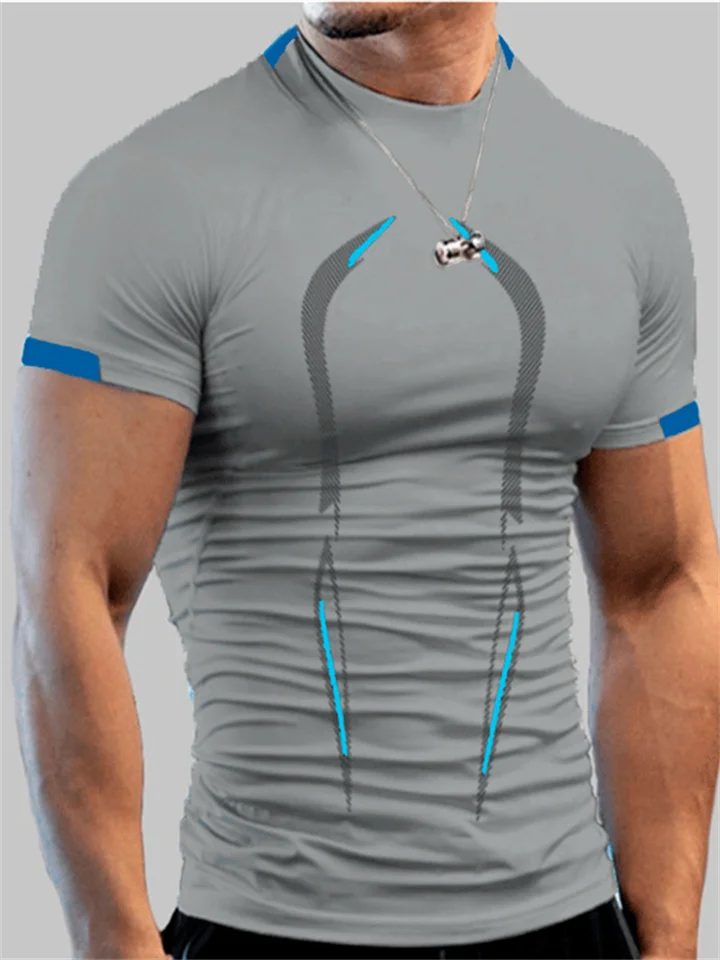 Men's T shirt Tee Moisture Wicking Shirts Plain Round Neck Sports Fitness Short Sleeve Clothing Apparel Muscle Athleisure Comfortable Athletic-JRSEE