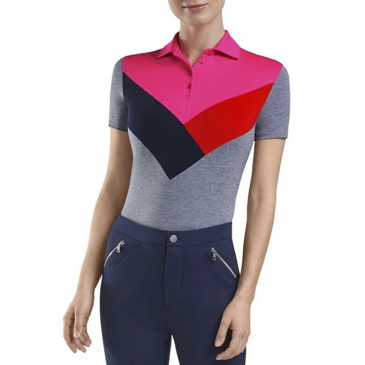 Vefave Irregular Stripes Contrasting Colors POLO Shirt