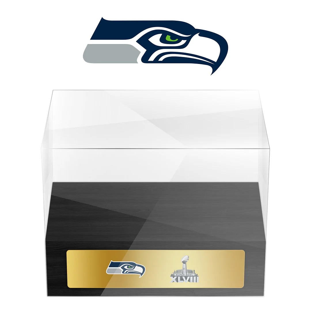 Seattle Seahawks Super Bowl Championship Trophy Ring Display Case