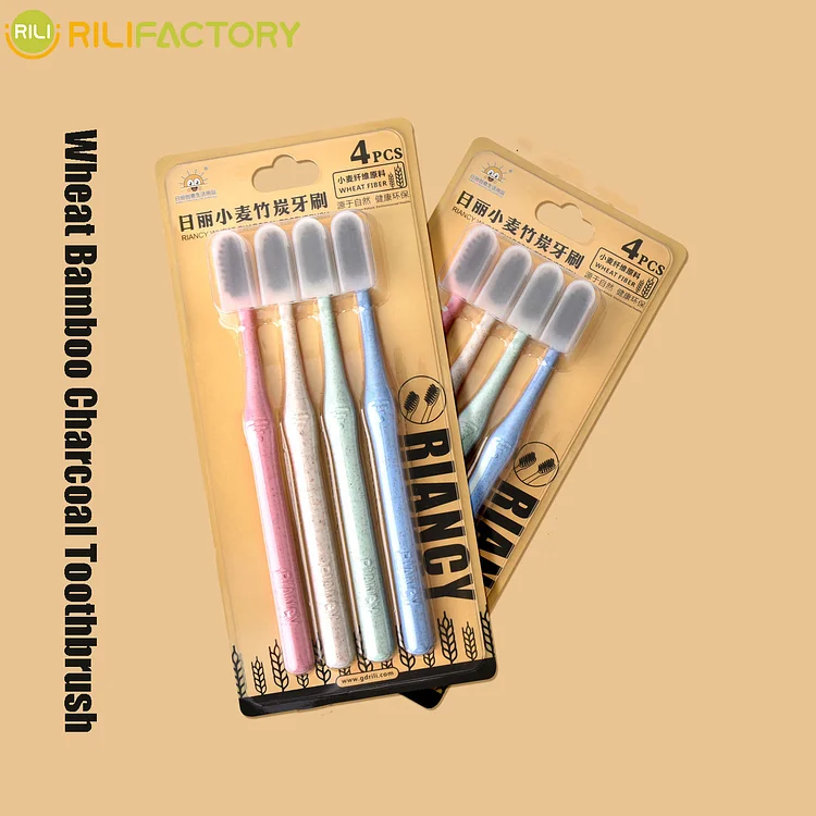 Wheat Bamboo Charcoal Toothbrush Rilifactory