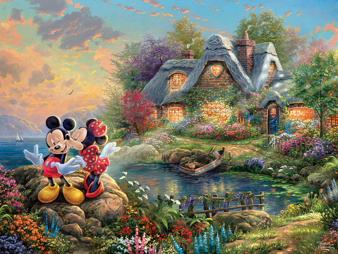 Mickey & Minnie Sweetheart Cove - Paint by Numbers Kits QM3121