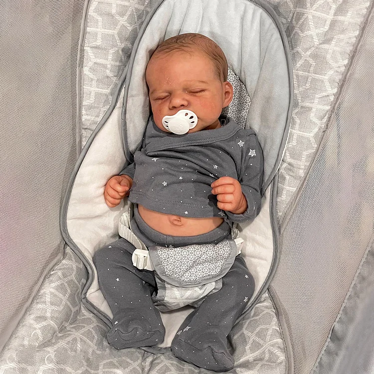 17" Reborn Asleep Baby Boy Jose Real Lifelike Silicone Vinyl Body Newborn Reborn Doll, Looks Really Cute
