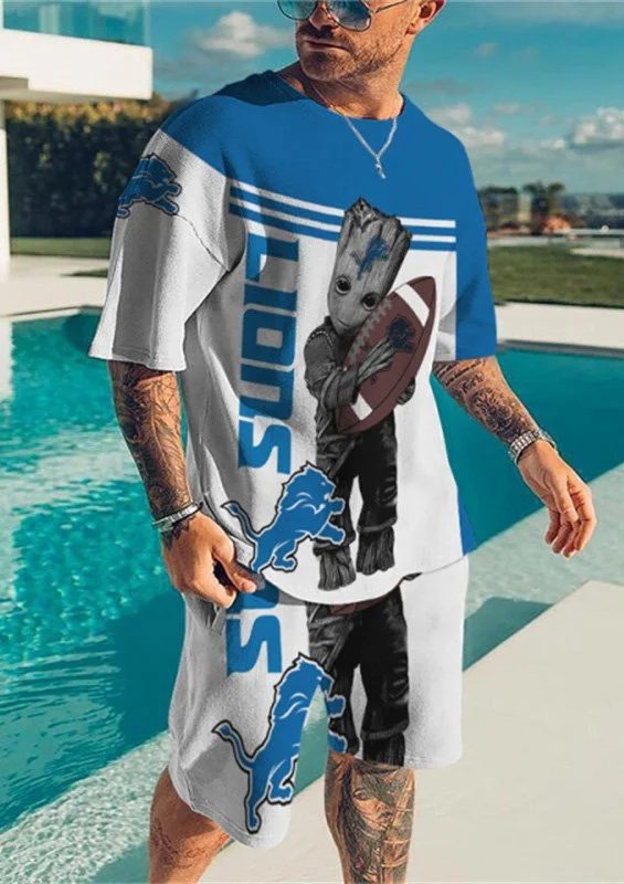Detroit LionsLimited Edition Top And Shorts Two-Piece Suits