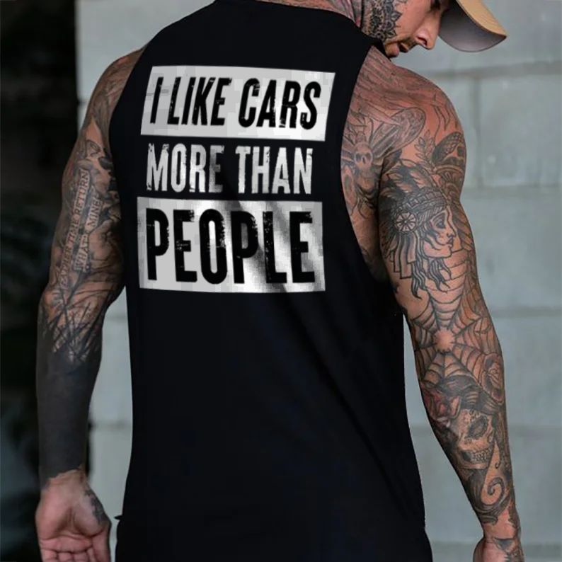 I Like Cars More Than People Men's Tank - Devcarry