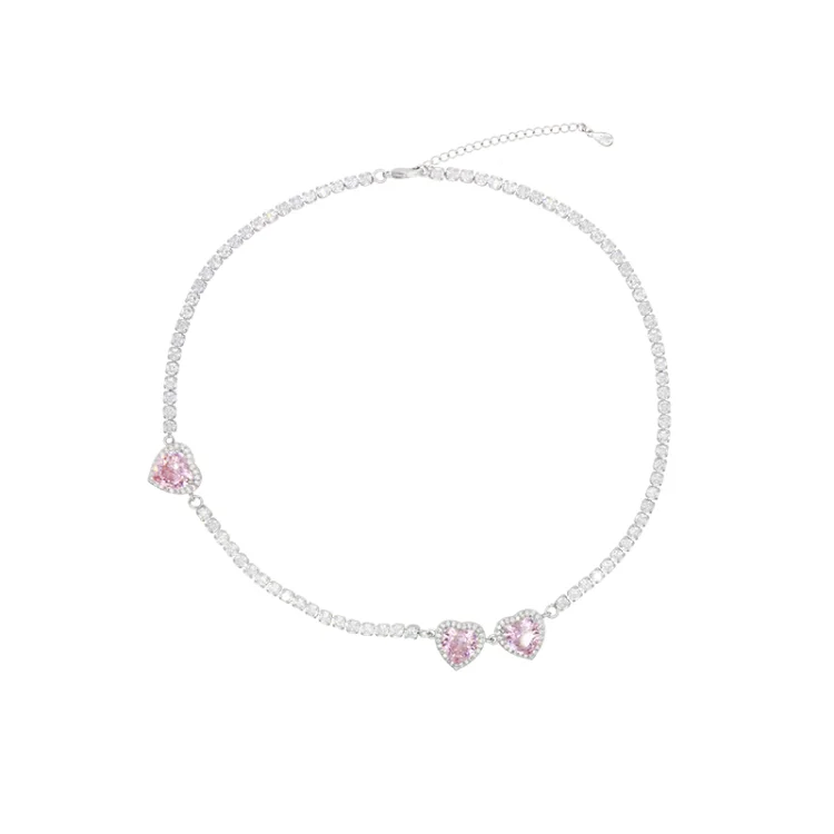 Pink Heart Diamond Necklace