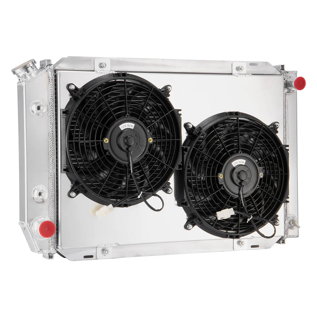 Alloyworks 3 Rows Radiator with Shroud Fan For 1979-1993 Ford Mustang GT LX 5.0L V8 GAS 29.5"W x 19.1"H