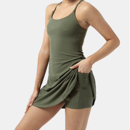 Sports Dress Combined in Short Jumpsuit