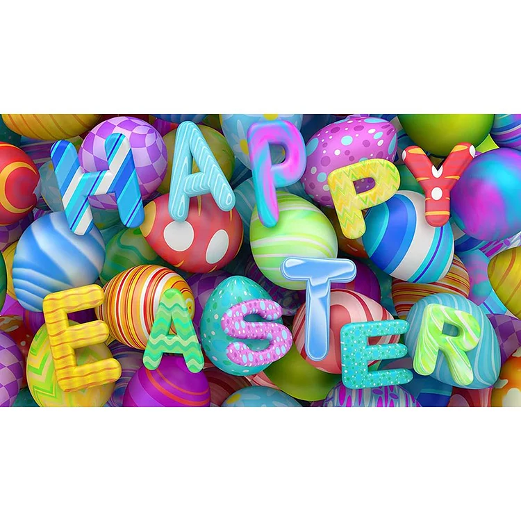 Happy Easter Egg Round Full Drill Diamond Painting 45X30CM(Canvas) gbfke