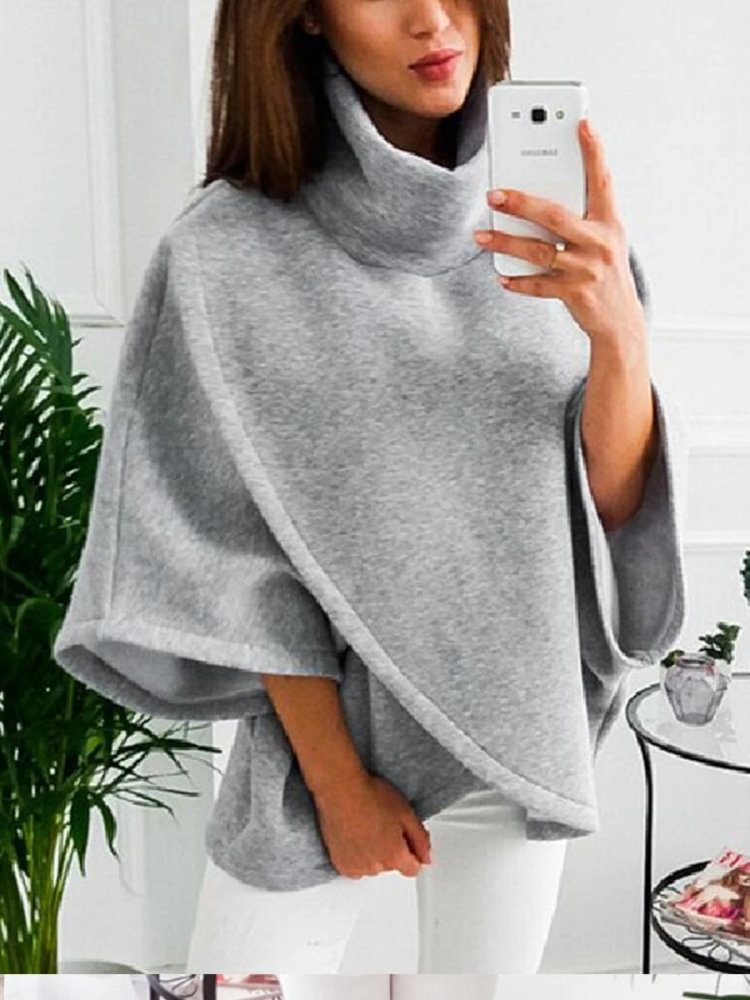 Fleece Asymmetric Large Size Cloak P11787