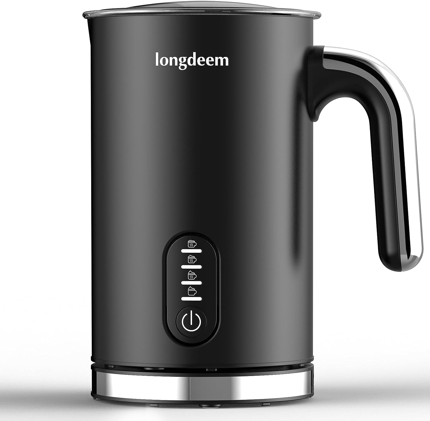 Milk Frother, Longdeem 4-in-1 Electric Milk Steamer 500W, 10oz/300ml  Automatic Hot and Cold Foam Maker and Milk Warmer for Latte, Cappuccinos,  Macchiato, Perfect for Home & Office, Matte Black
