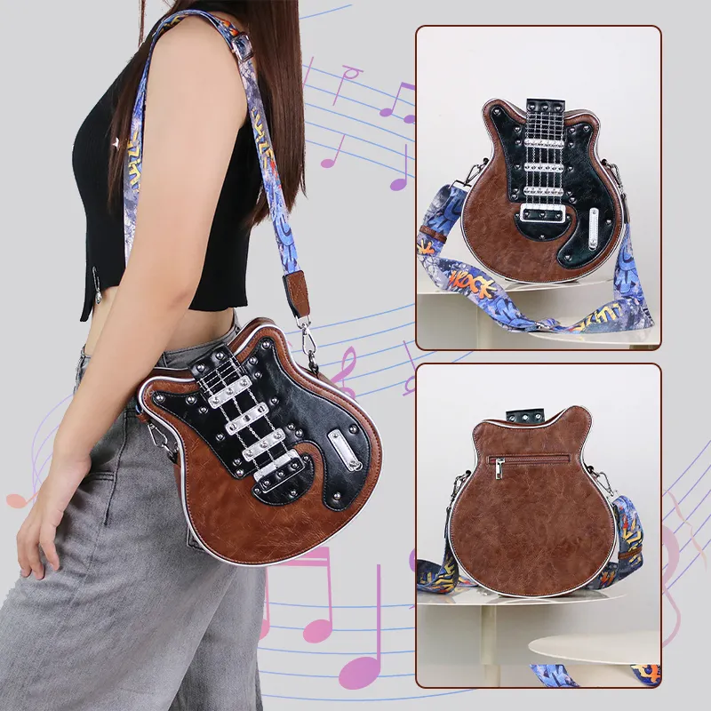 Personalized Creative Retro Guitar Shaped Bag 
