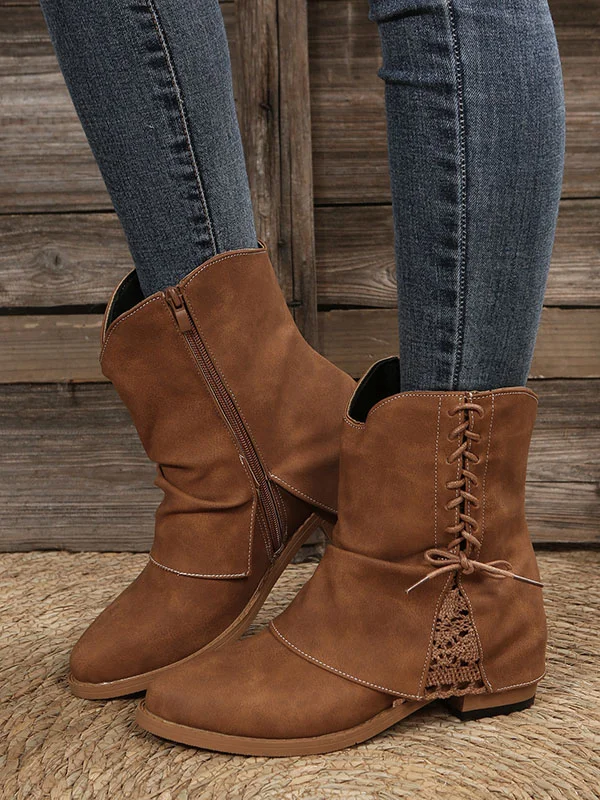 Pointed Toe Ankle Length Boots