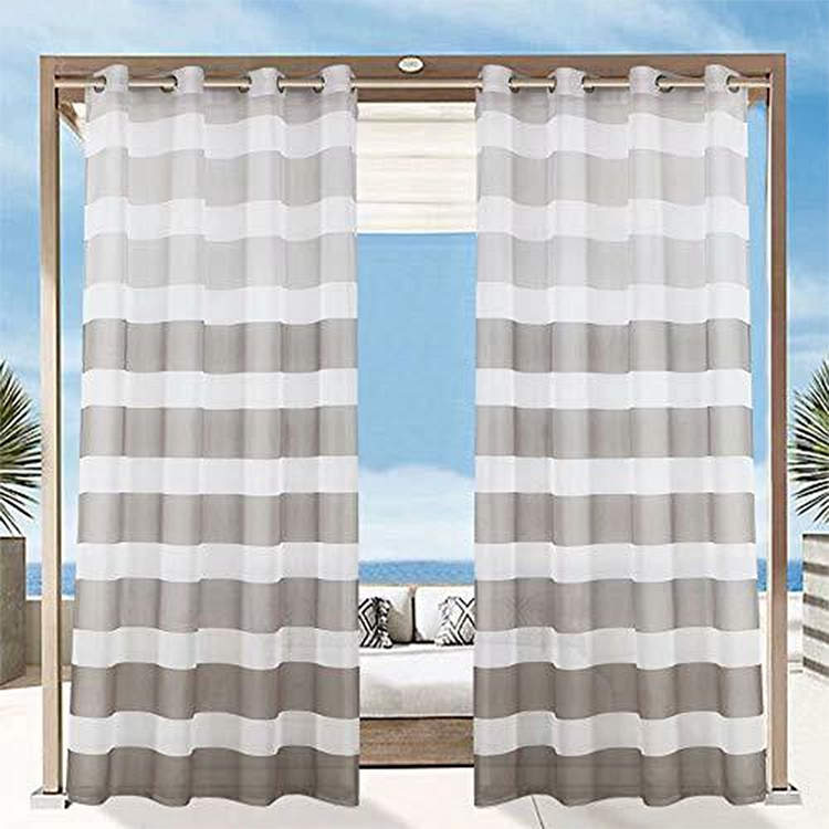 Outdoor Taupe Sheer Curtains Waterproof Gradient Voile for Patio 1Pcs-ChouChouHome