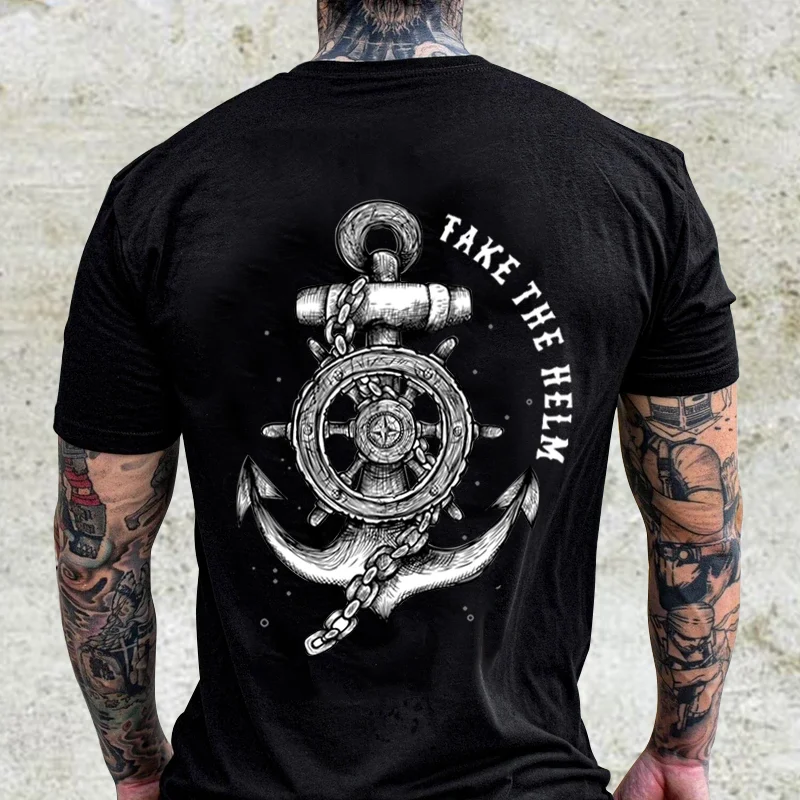 Anchor printed short sleeve t-shirt -  