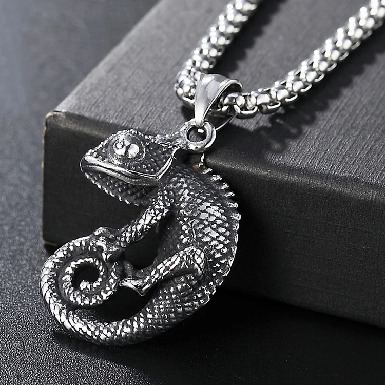 Punk Lizard Stainless Steel Necklace