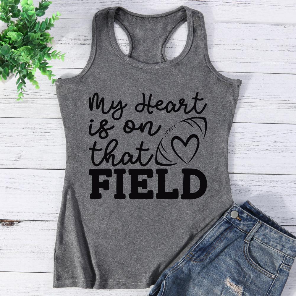 My heart is on that field Vest Top-Guru-buzz