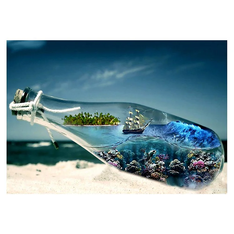 Sea Bottle Round Full Drill Diamond Painting 30X40CM(Canvas) gbfke