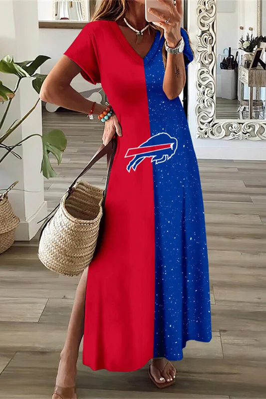 Buffalo Bills
V-Neck Sexy Side Slit Long Dress