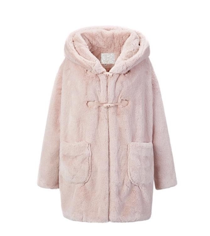 Super Fluffy Plush Bunny Ears Hoodie Coat SP154556
