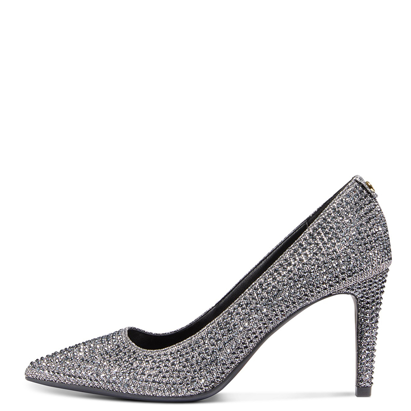 TAAFO Grey High Heels Stilettos Pumps Pointed Toe Woman Sequined Ladies Crystal Evening Party Shoes