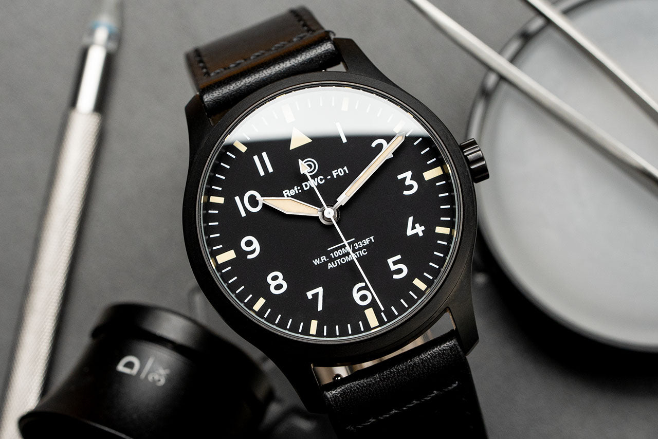 NEW ARRIVAL - DIY Watchmaking Kit | PVD Black Pilot Watch - Vintage ...