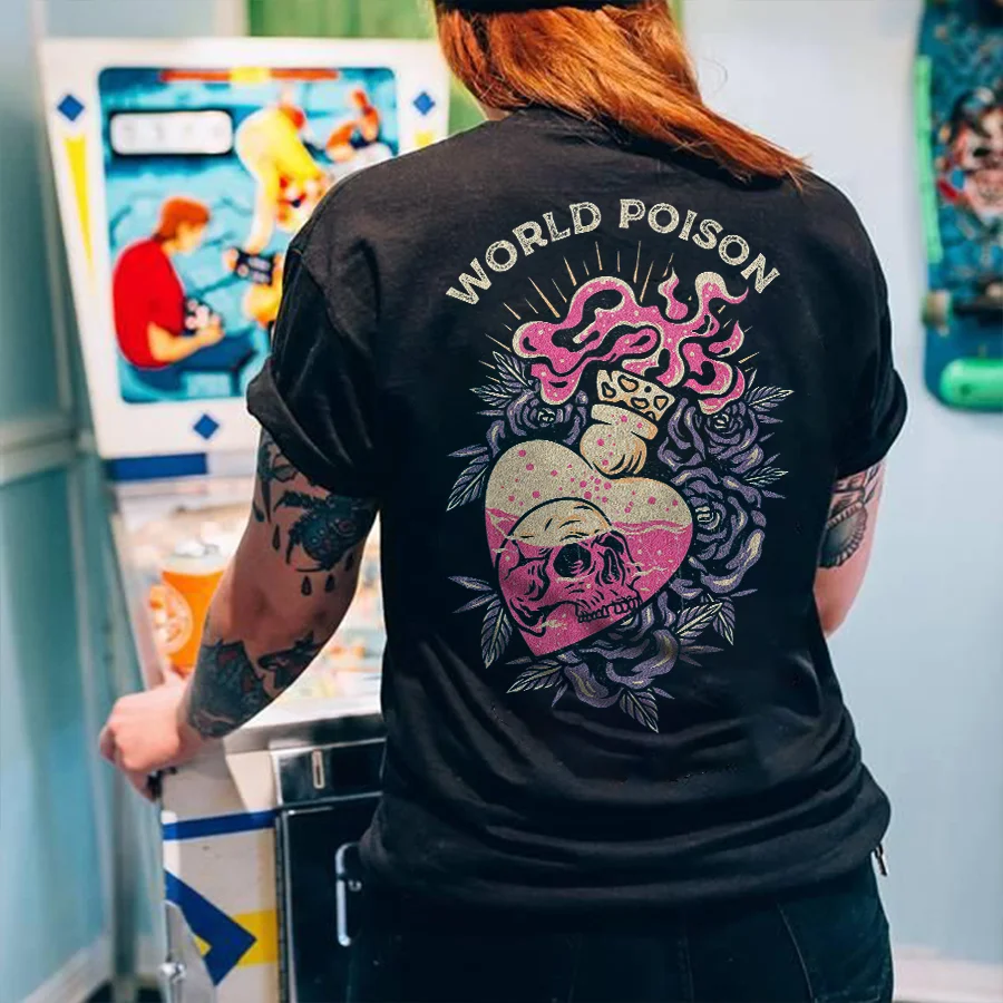 World Poison Printed Women's T-shirt