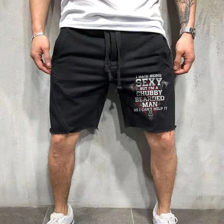 I Am A Chubby Bearded Man Print Men'S Shorts
