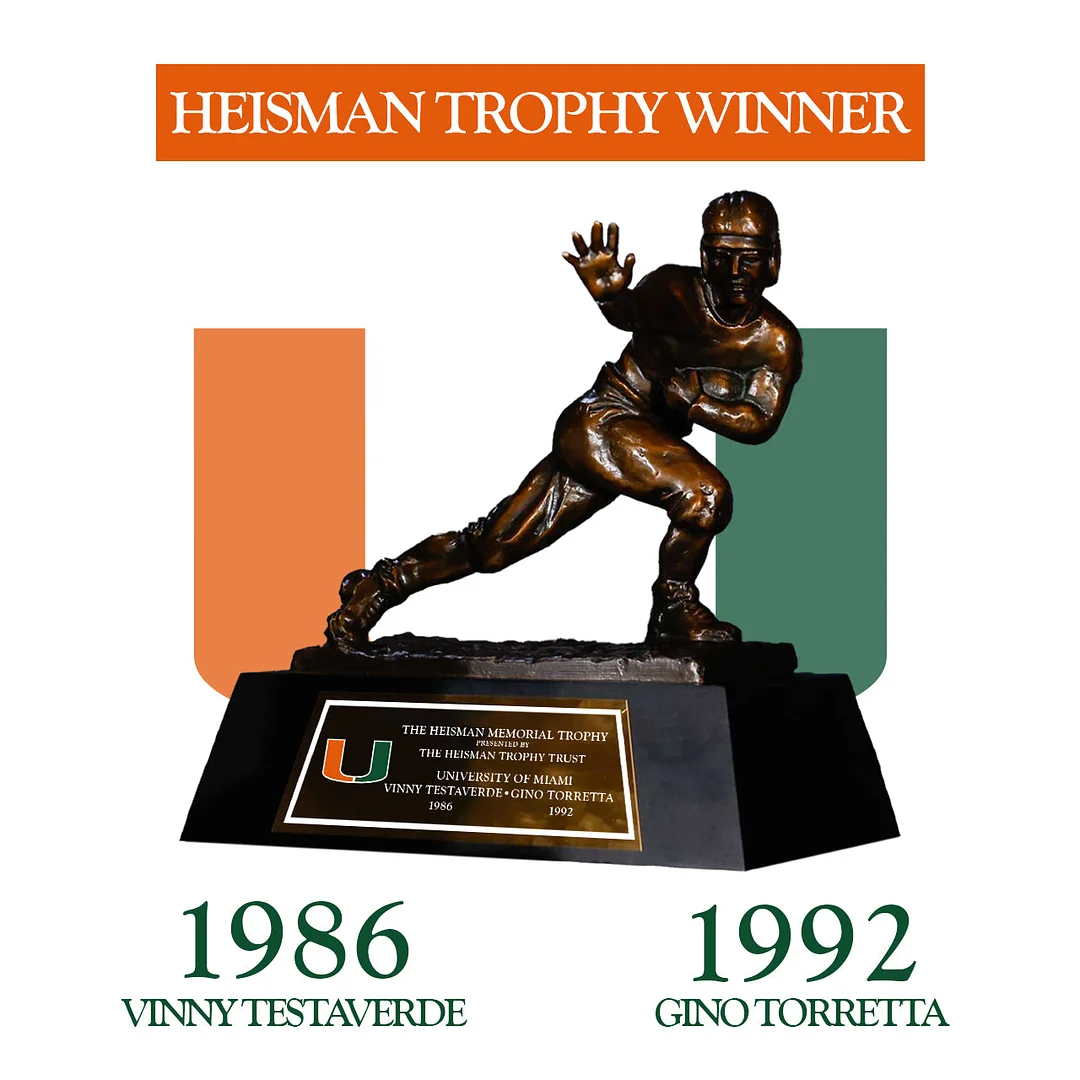 Miami Hurricanes 1986/1992 NCAA Heisman Trophy
