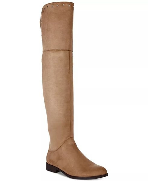 XOXO Women's Travis Fabric Almond Toe Knee High Fashion Boots Brown Size 6 - Life is Beautiful for You - SheChoic