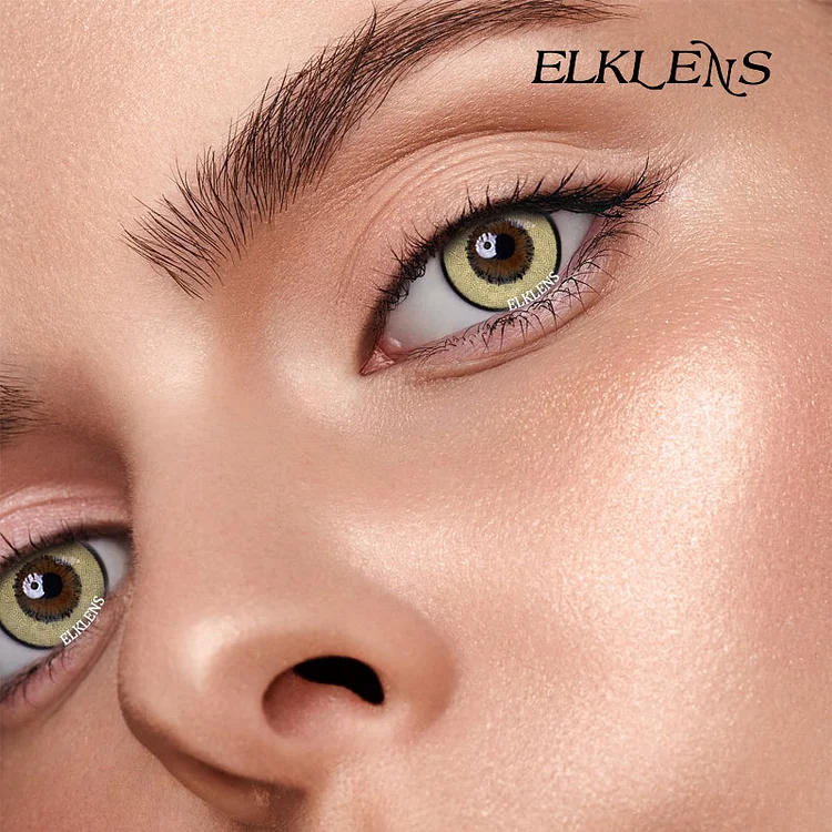 ELKLENS Doll Brown Prescription Colored Contact Lenses