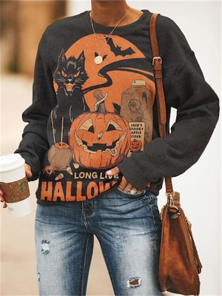 Vintage Long Live Halloween Graphic Sweatshirt