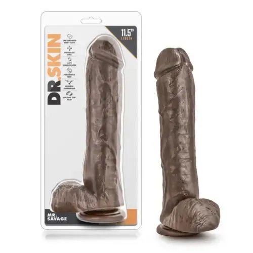 pornhint Pornhint Blush - 11" Long XL BBC Realistic Dildo Suction Cup Sex Toy - Chocolate Brown