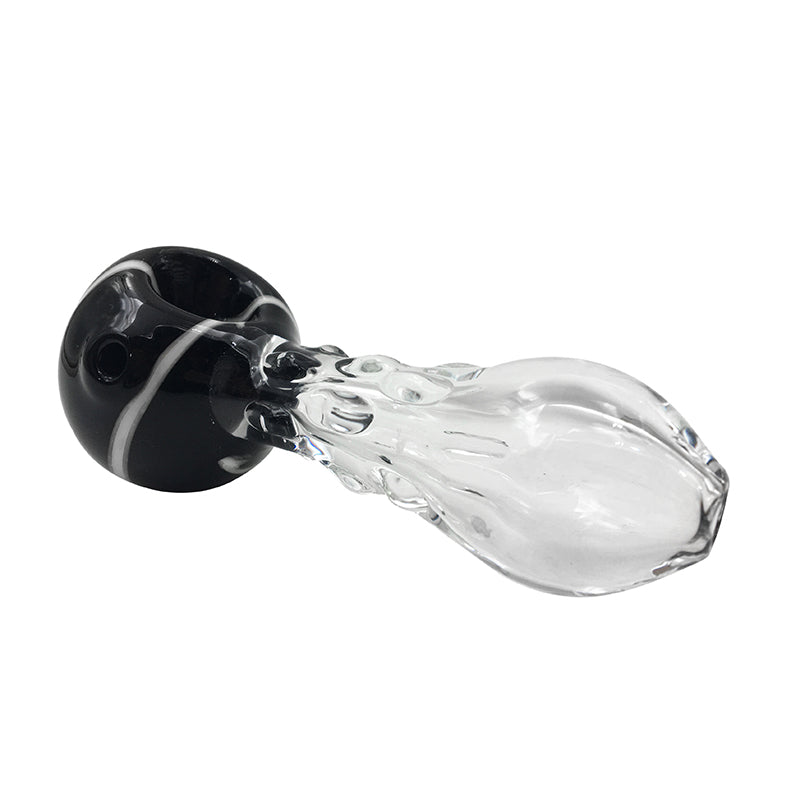 Glass Hand Pipe Clear and Black Tobacco Glass Smoking Pipe