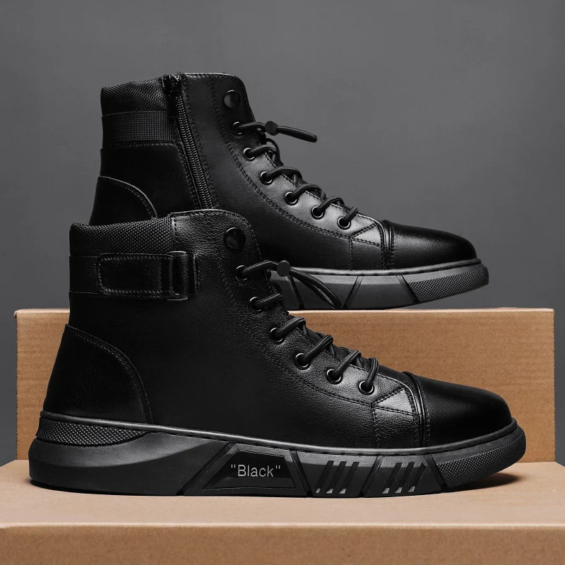 Letclo™ Men's Casual Versatile Genuine Leather Ankle Boots letclo Letclo