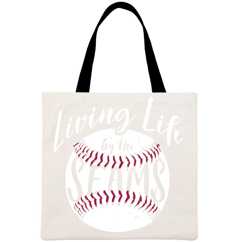 Softball Printed Linen Bag-Guru-buzz