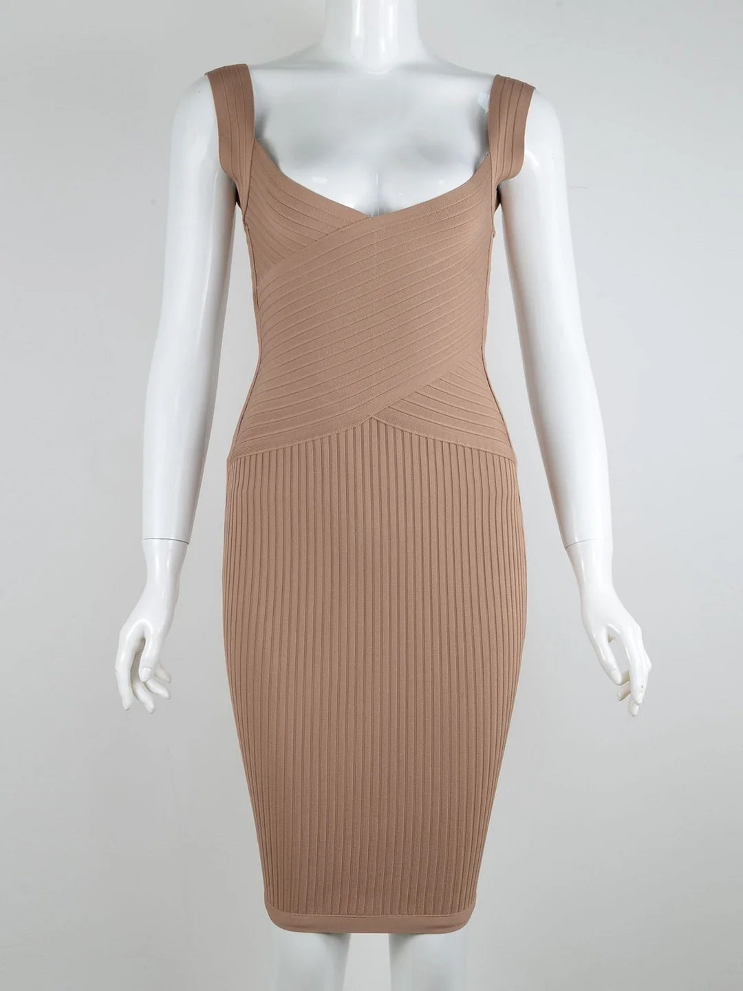 Women's Sleeveless V-neck Solid Color Stitching Zipper Midi Dress