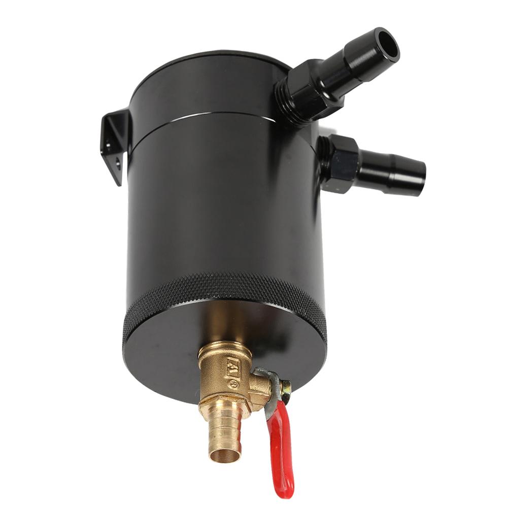 2-Port Baffled Aluminum Alloy Oil Catch Can Tank with Drain Valve Black, 501 Original
2-Port Baffled Aluminum Alloy Oil Catch Can Tank with Drain Valve Black, 501 Original